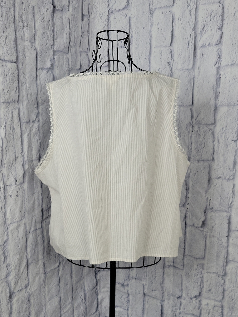 Aerie Tie Front Vest Top Women's Large Cream Boho Cottagecore - Picture 6 of 7